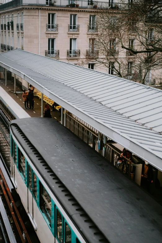 the view from above shows an elevated train station