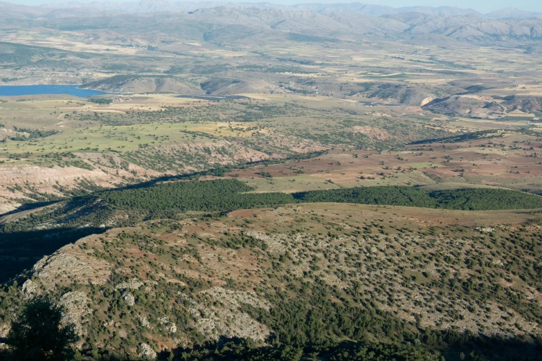 a plane view looking down on some terrain