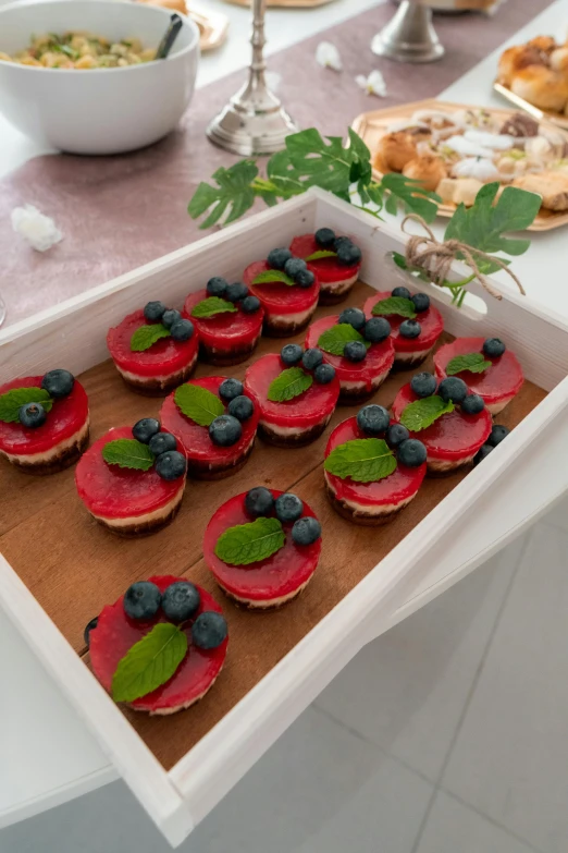 a close up of a tray of food on a table, eating cakes, wild berry vines, profile image, event