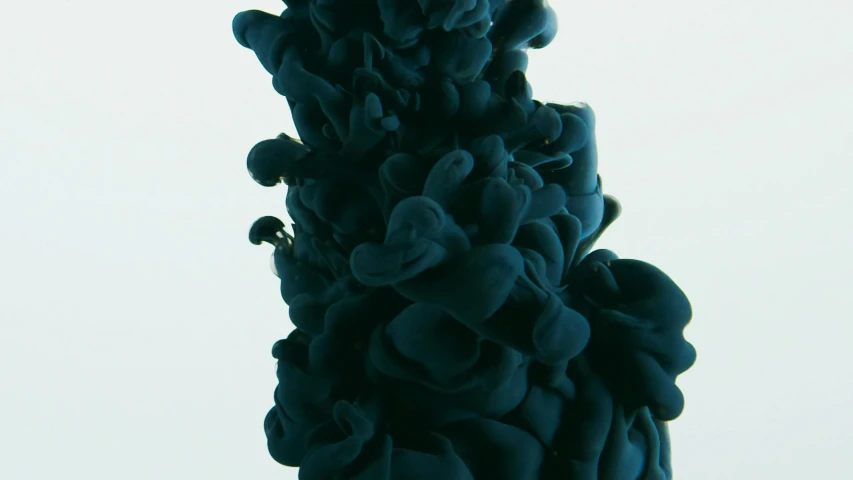 a close up of a black substance in water, inspired by Alberto Seveso, unsplash, 3dcoat h 648, prussian blue, ilustration, clean ink