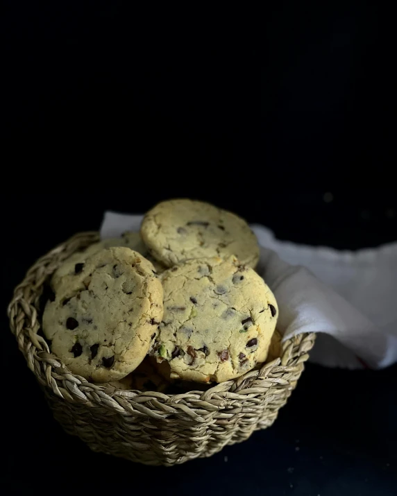 a basket filled with cookies sitting on top of a table, unsplash, rococo, bangalore, thumbnail, frontal shot, recipe
