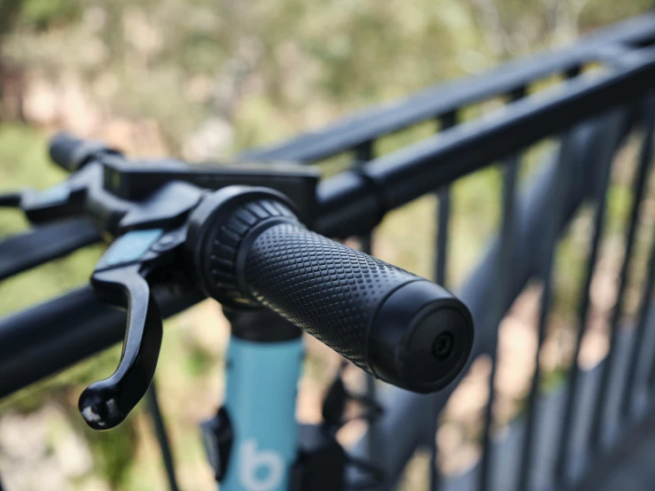 a close up of the handlebars on a bike