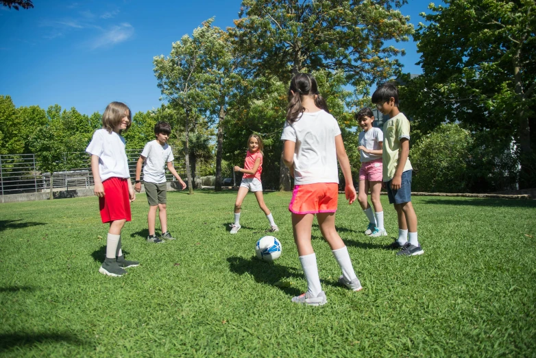 there are some s playing a game with soccer