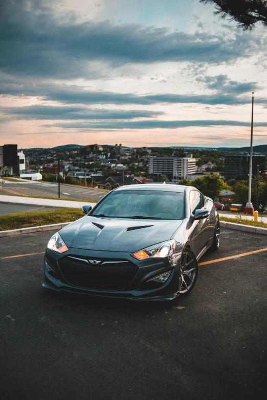 a very nice looking car parked on the street