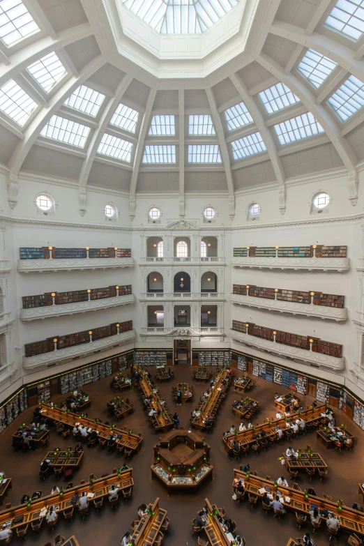 a large liry with skylights is seen from above