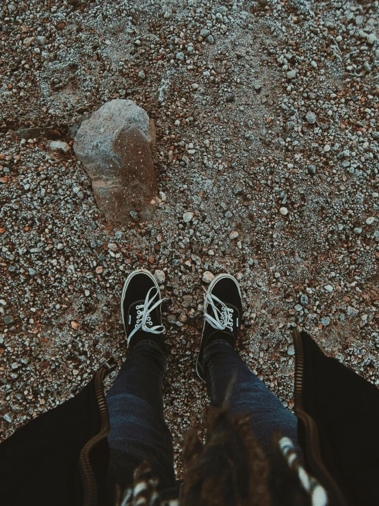 a view of person with their feet on the ground