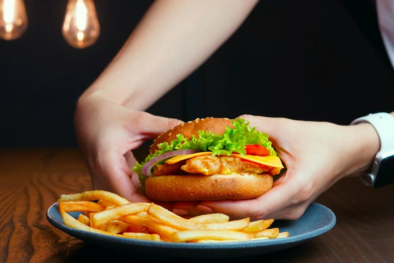 a close up of a plate with french fries