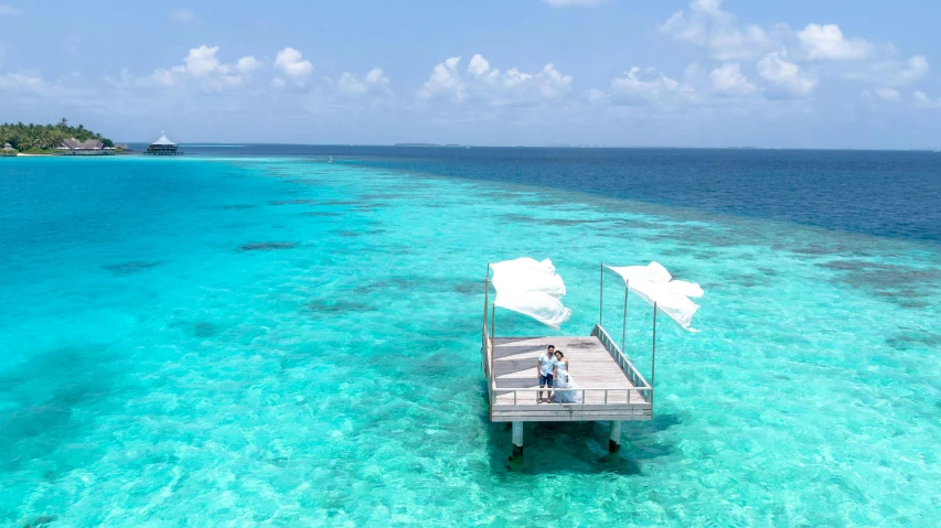 the blue water in the ocean is really clear