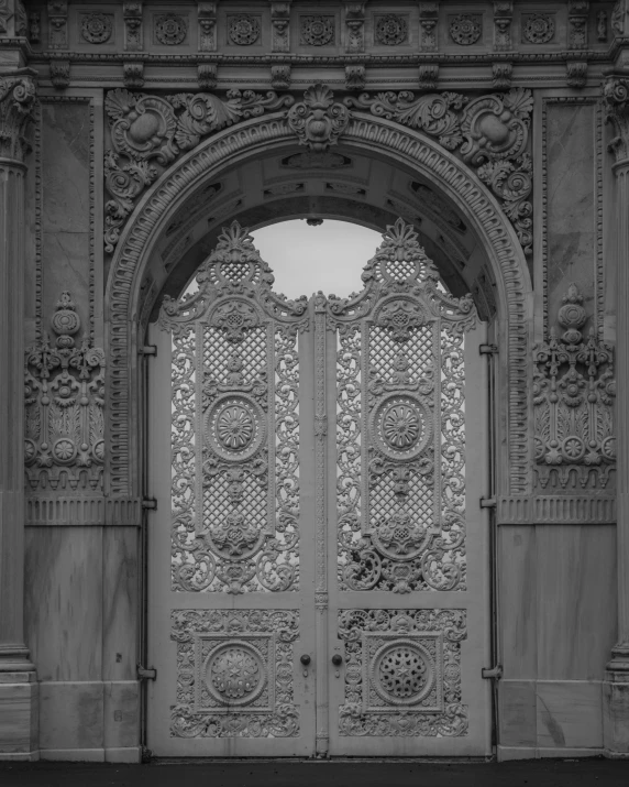 ornate wrought iron doors and windows on a building