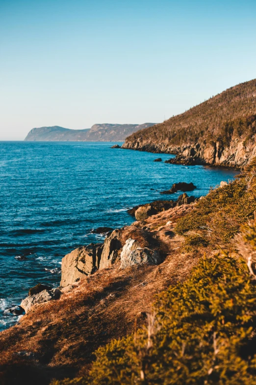 an ocean with lots of water and land