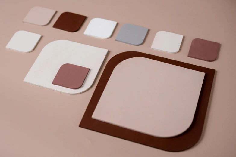 the square and rounded patches are placed in various colors