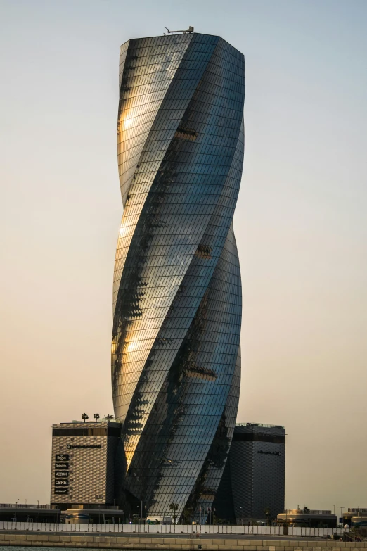 a tall building with a very curved exterior