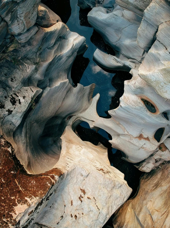 water in a pool that has rocks on the ground