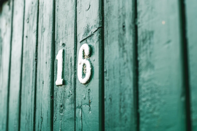 a close up image of numbers on the door