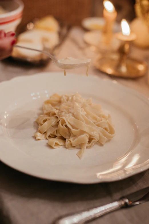 a plate of food is sitting on a table