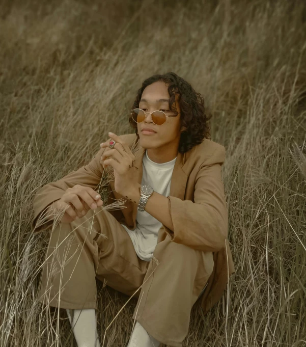 an image of a woman in the grass