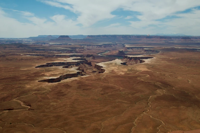 the canyons can be seen from an airplane in the sky