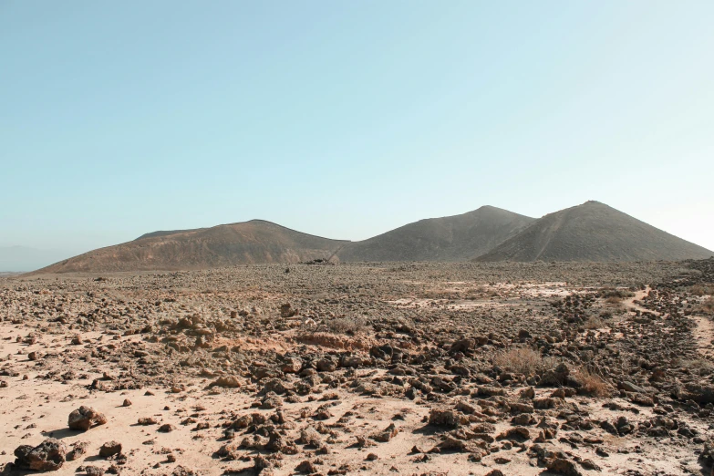 some hills in the distance in a desert landscape