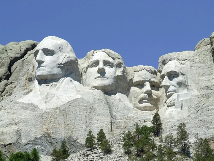 the presidents, from left to right, mount rushmore and lincoln