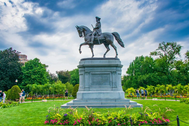 a statue that has a man on a horse