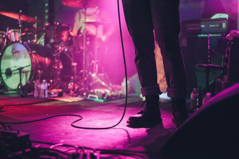 a band performing on stage during a concert