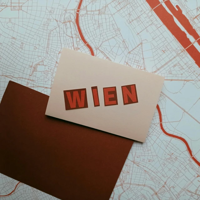 a piece of paper that reads wien on it