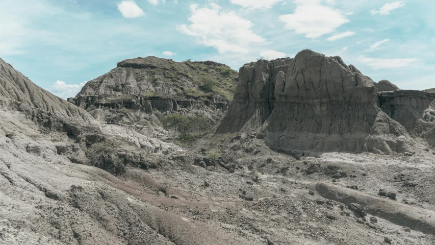 mountains are in the desert with blue skies