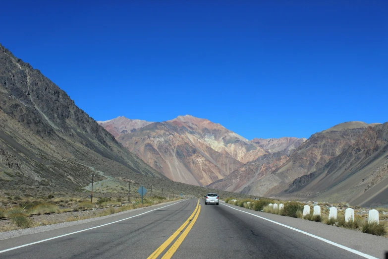 view of a highway and mountains in the desert