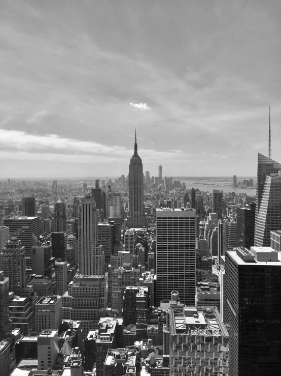 a cityscape from the top of the empire building in nyc