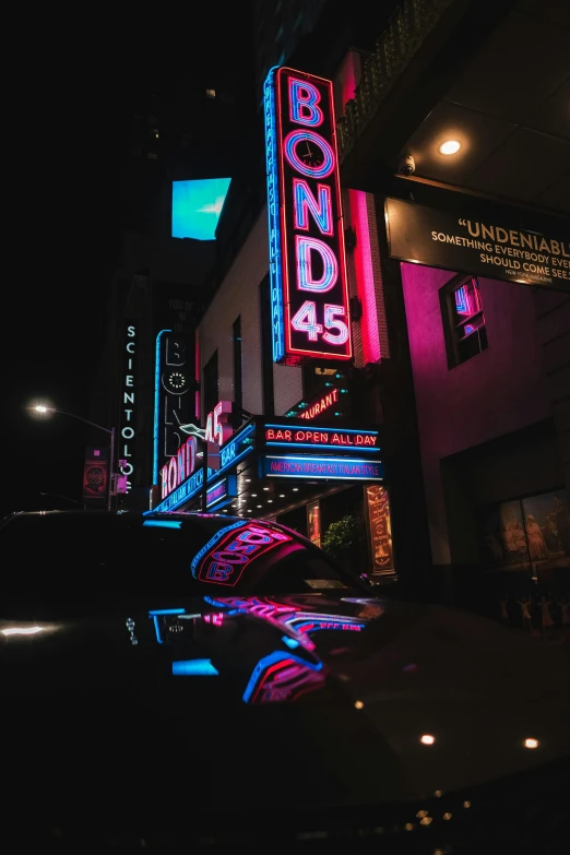 a neon night po of the broadway el and casino