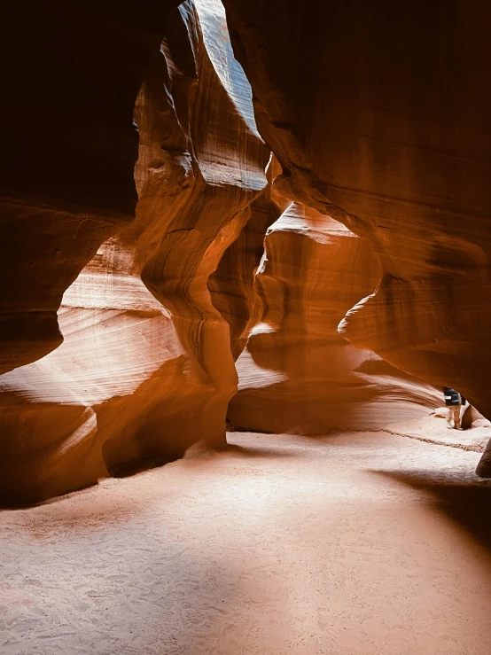 the light at the end of the canyon makes the desert floor look like it's dying