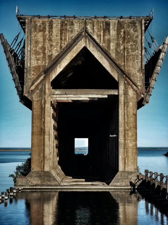 a view of a bridge over water and a lighthouse