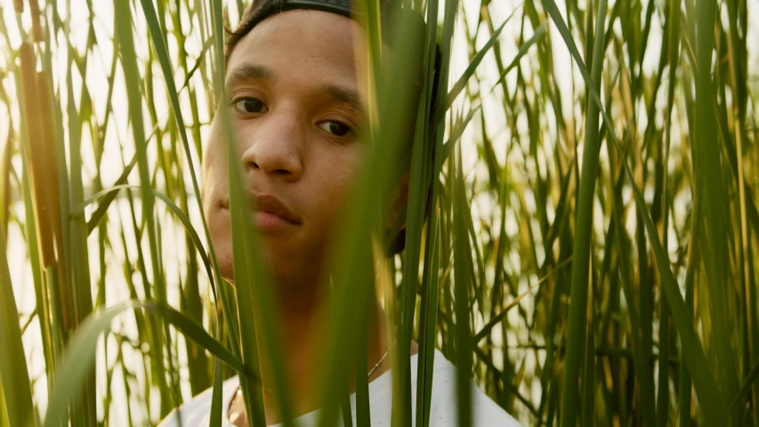 an image of a boy standing in the tall grass