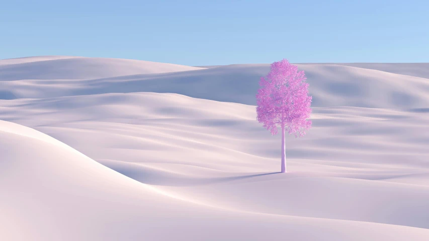 3d rendering of a colorful tree in the snow