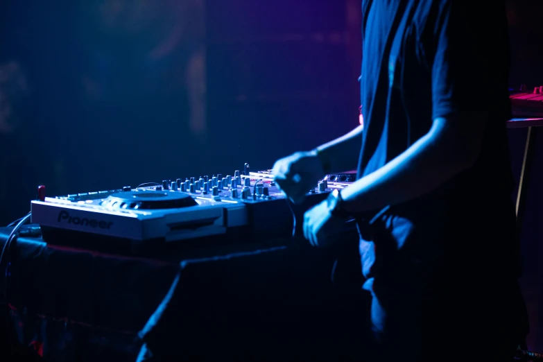 a dj mixing and mixing at a party