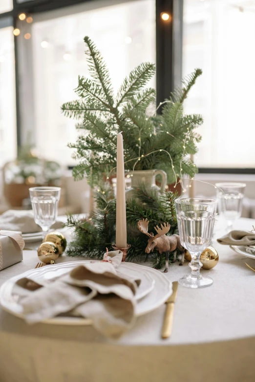 a decorated centerpiece for a formal table