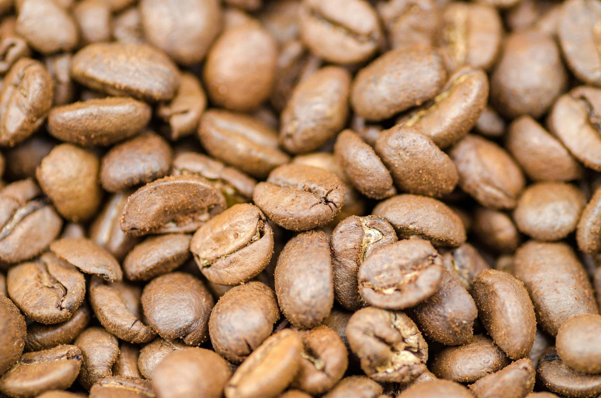 a large pile of coffee beans