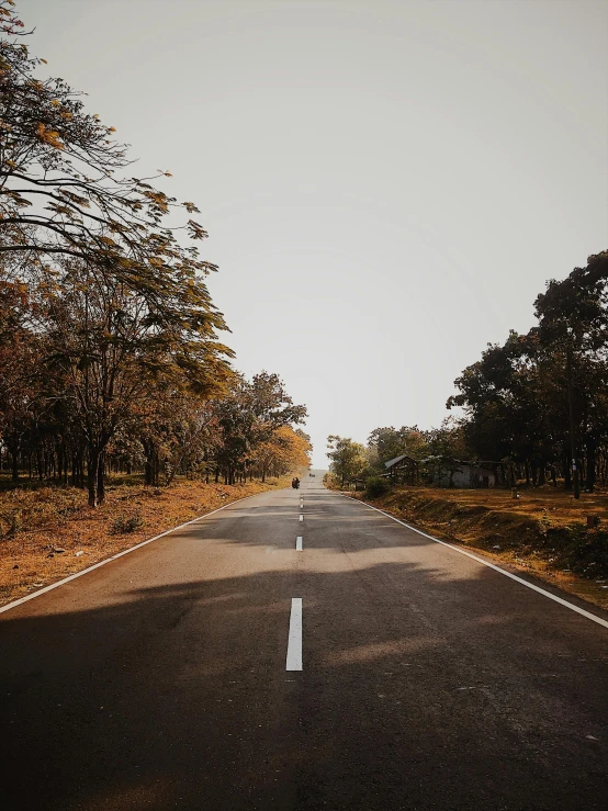 the light at the top of this deserted road is a sign for the emergency