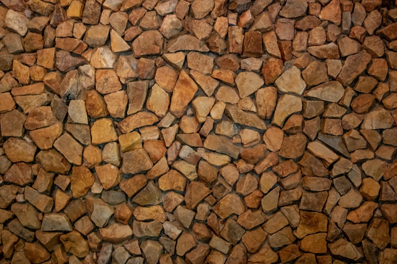 a wall made of several small sized rocks
