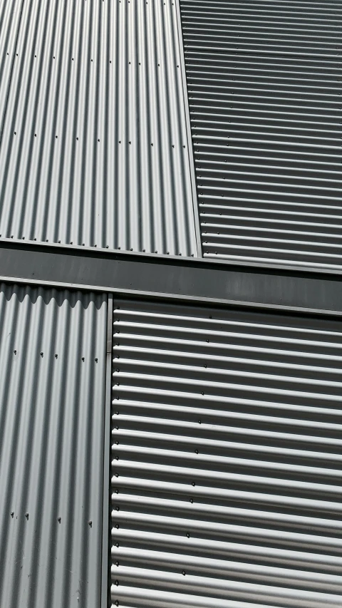 the side of a building made up of metal sheets