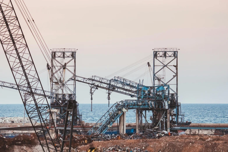 a large coal mine near some water