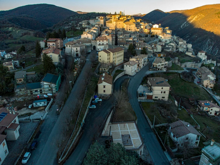 a village in the middle of a mountain