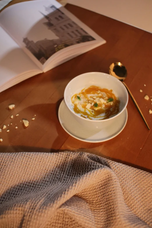 a bowl of food that has been prepared in the microwave