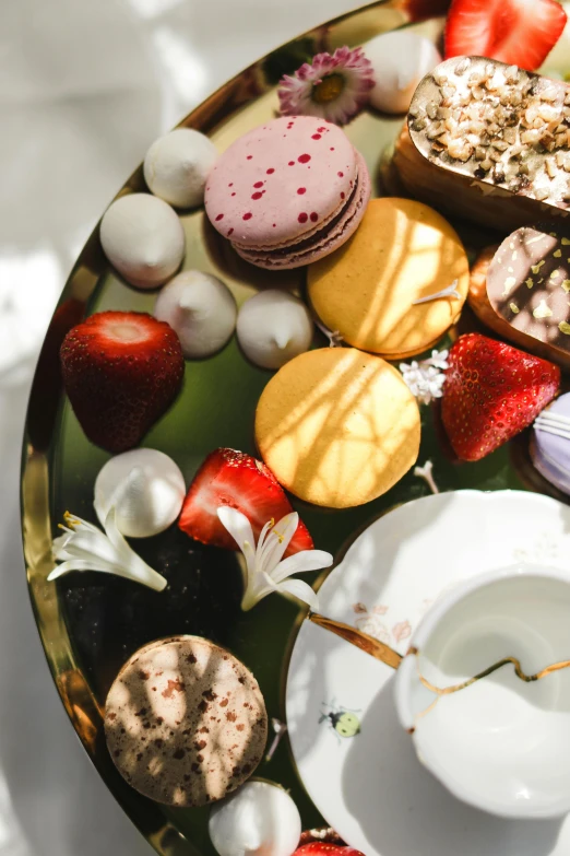 a plate with an assortment of deserts on top