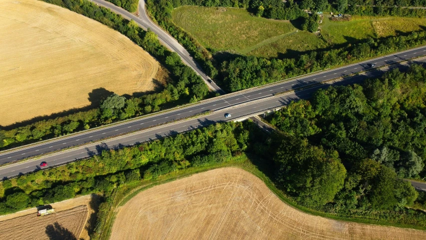 two roads with a view of the countryside