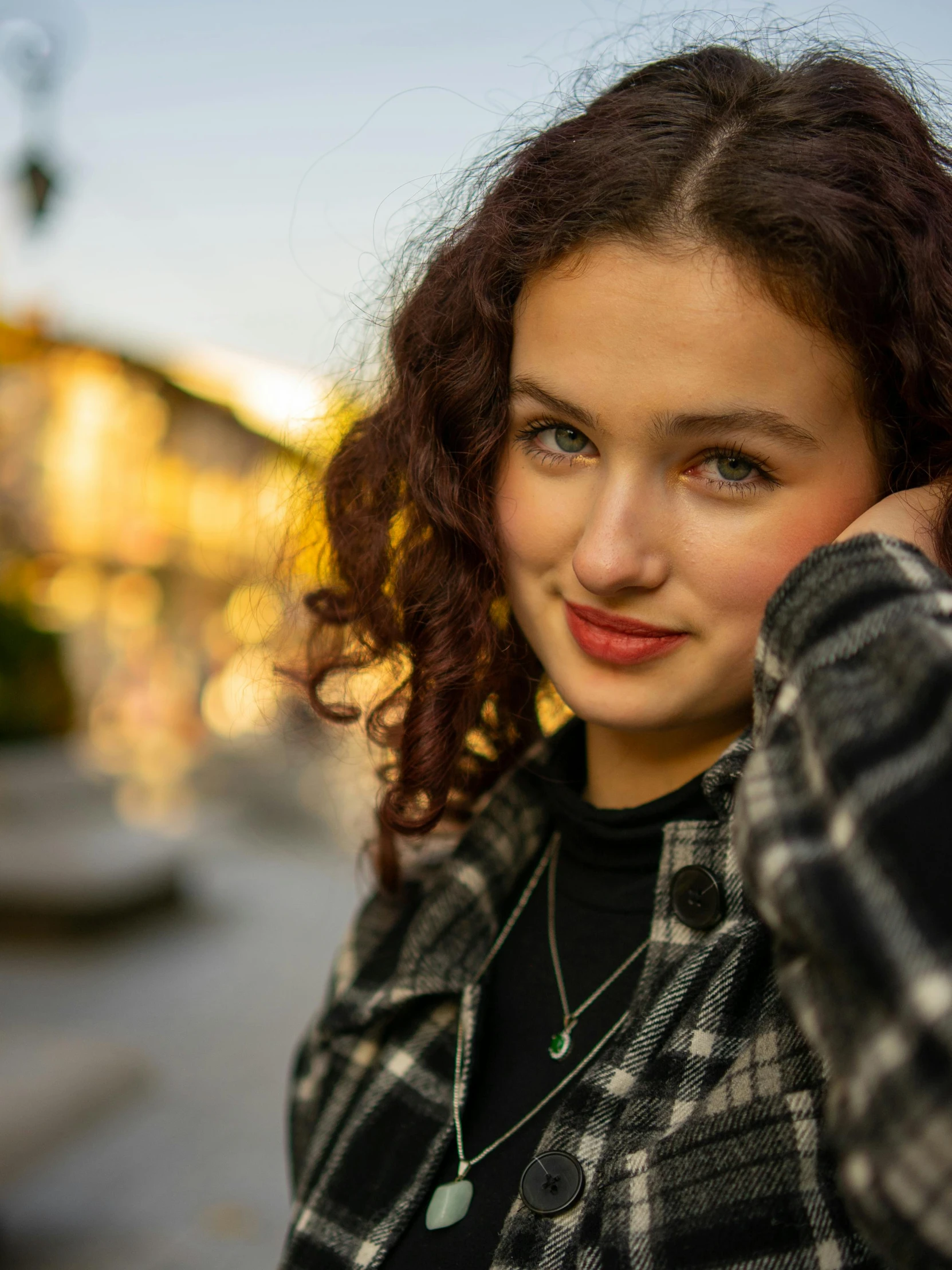 a close up of a person wearing a jacket