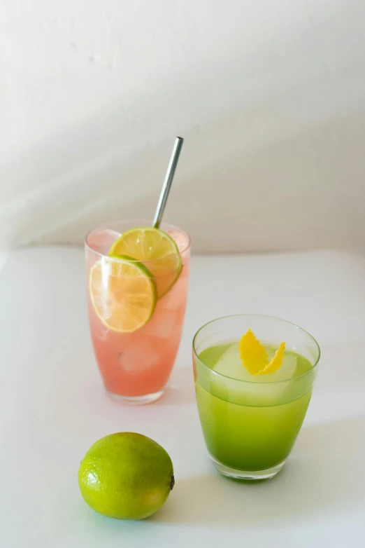 lime, limeade and gfruit drink in glassware