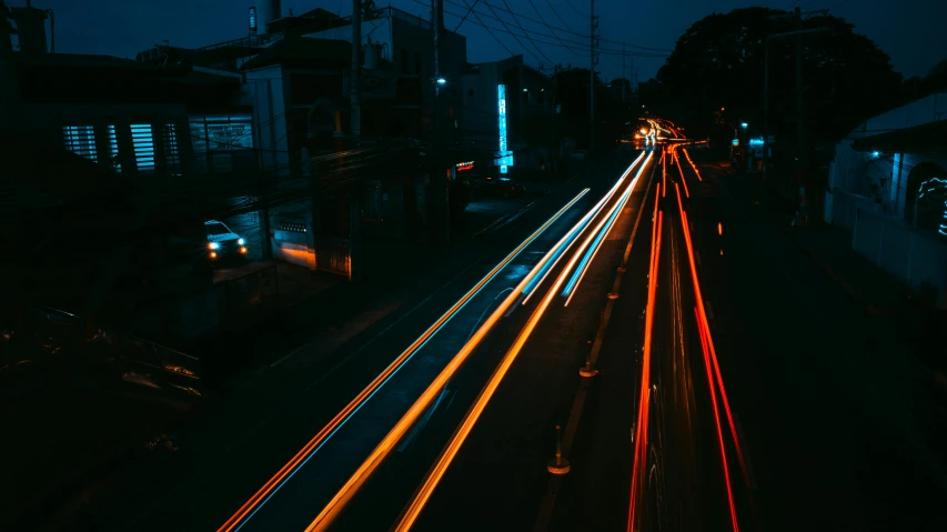 long exposure images of cars at night in the city