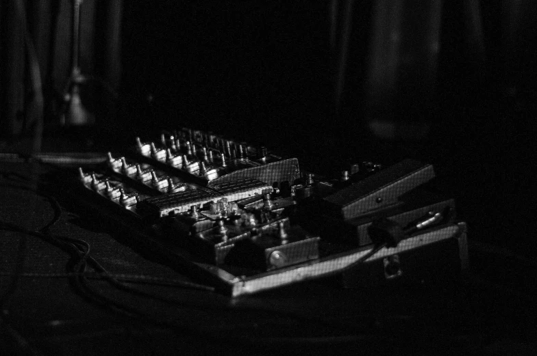 black and white pograph of a musical instrument