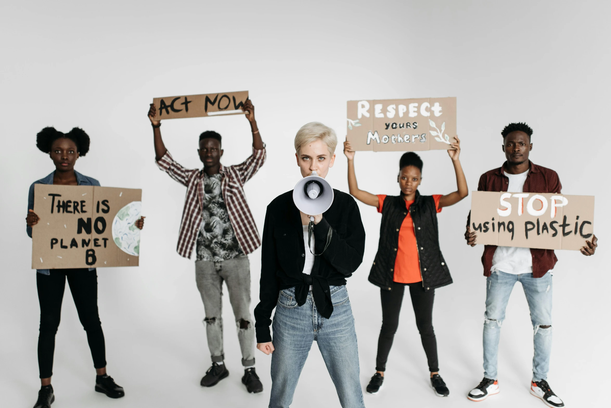 a group of people holding up signs with the words respect